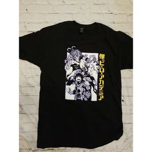 My Hero Academia Sz M Black Short Sleeve Graphic T-shirt Anime Manga